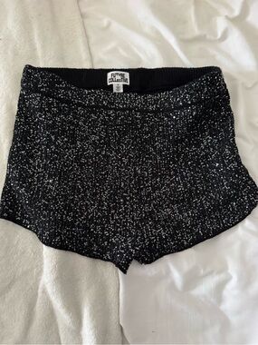 Future collective black sparkly micro shorts